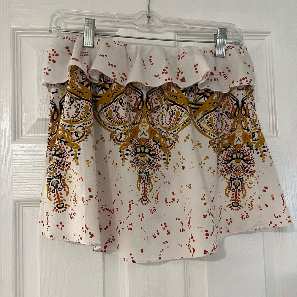 Free People Flowy Tupe Top - Orange/Yellow/Cream/Brown